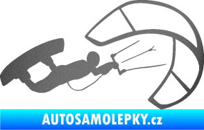 Samolepka Kiteboarding 001 pravá grafitová metalíza