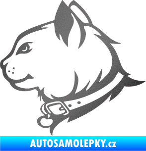 Samolepka Kočka 003 levá grafitová metalíza