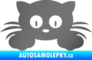 Samolepka Kočka 007 levá grafitová metalíza
