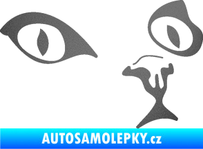 Samolepka Kočka 010 pravá grafitová metalíza
