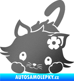 Samolepka Kočka 012 levá grafitová metalíza