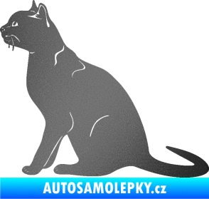 Samolepka Kočka 021 levá grafitová metalíza