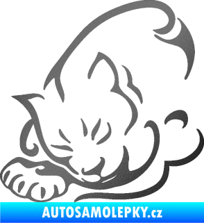 Samolepka Kočka 030 levá grafitová metalíza