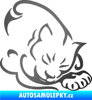 Samolepka Kočka 030 pravá grafitová metalíza