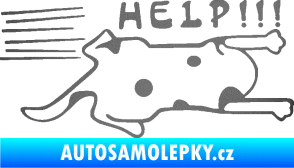 Samolepka Kočka Help samolepka na bok  grafitová metalíza