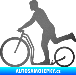Samolepka Koloběžka 001 levá jízda  grafitová metalíza