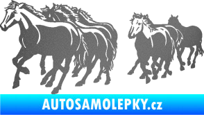 Samolepka Koníci 005 stádo levá grafitová metalíza