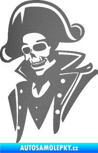 Samolepka Kostra pirát levá grafitová metalíza