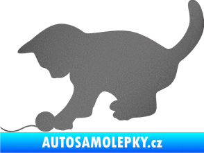 Samolepka Koťátko 001 levá grafitová metalíza