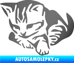 Samolepka Koťátko 003 levá grafitová metalíza