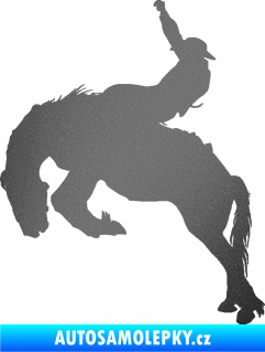 Samolepka Kovboj 001 levá rodeo na koni grafitová metalíza