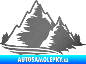 Samolepka Krajina hory 003 pravá grafitová metalíza
