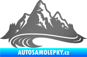 Samolepka Krajina hory 008 levá grafitová metalíza