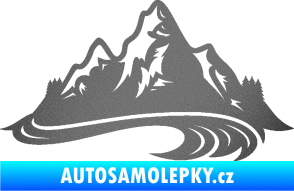 Samolepka Krajina hory 008 pravá grafitová metalíza