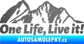 Samolepka Krajina hory 029 pravá grafitová metalíza