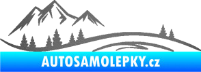 Samolepka Krajina hory 036 levá grafitová metalíza