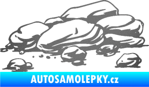 Samolepka Krajina kameny 001 grafitová metalíza
