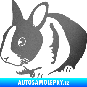Samolepka Králík 002 levá zakrslý králíček grafitová metalíza