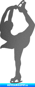 Samolepka Krasobruslení 003 levá krasobruslařka grafitová metalíza