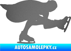 Samolepka Krasobruslení 007 pravá krasobruslařka grafitová metalíza