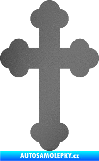 Samolepka Křesťanský kříž 001 grafitová metalíza