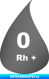 Samolepka Krevní skupina 0 Rh+ kapka grafitová metalíza