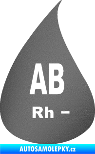 Samolepka Krevní skupina AB Rh- kapka grafitová metalíza