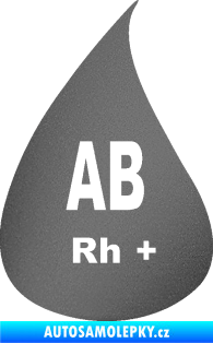 Samolepka Krevní skupina AB Rh+ kapka grafitová metalíza