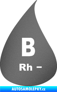 Samolepka Krevní skupina B Rh- kapka grafitová metalíza