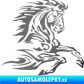 Samolepka Kůň 074 pravá grafitová metalíza