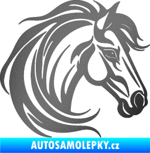 Samolepka Kůň 103 pravá hlava grafitová metalíza