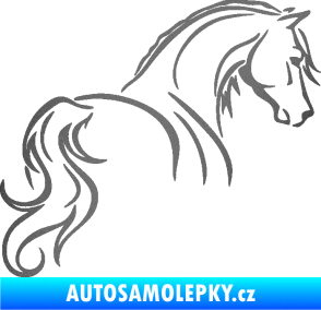Samolepka Kůň 104 pravá grafitová metalíza