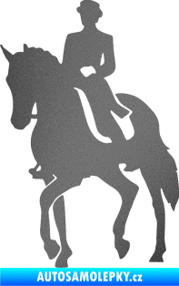 Samolepka Kůň drezura levá grafitová metalíza