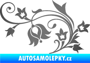Samolepka Květina dekor 002 levá grafitová metalíza