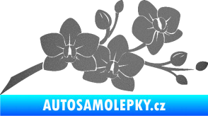Samolepka Květina dekor 008 pravá orchidej grafitová metalíza