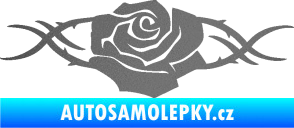 Samolepka Květina dekor 020 levá růže s trny grafitová metalíza