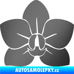 Samolepka Květina dekor 023 orchidej květ grafitová metalíza