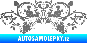 Samolepka Květina dekor 026 grafitová metalíza