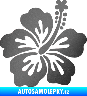 Samolepka Kytička 001 pravá ibišek grafitová metalíza