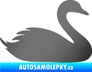 Samolepka Labuť 001 pravá grafitová metalíza