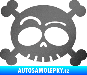 Samolepka Lebka 003 pravá grafitová metalíza