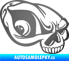 Samolepka Lebka 018 pravá grafitová metalíza