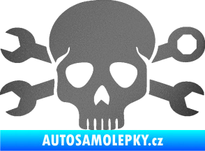 Samolepka Lebka 030 pravá mechanik grafitová metalíza