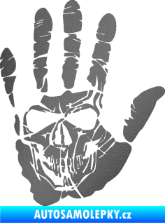 Samolepka Lebka 032 pravá otisk dlaně grafitová metalíza