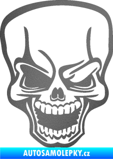 Samolepka Lebka 034 pravá grafitová metalíza