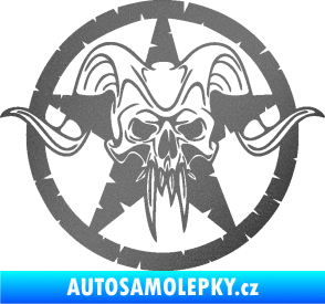 Samolepka Lebka 039 pravá army hvězda grafitová metalíza