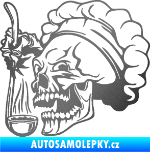 Samolepka Lebka 042 kuchař levá grafitová metalíza