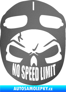Samolepka Lebka 043 motorkář grafitová metalíza