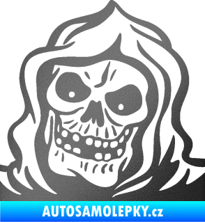 Samolepka Lebka 057 levá v kápi grafitová metalíza