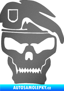 Samolepka Lebka army pravá grafitová metalíza
